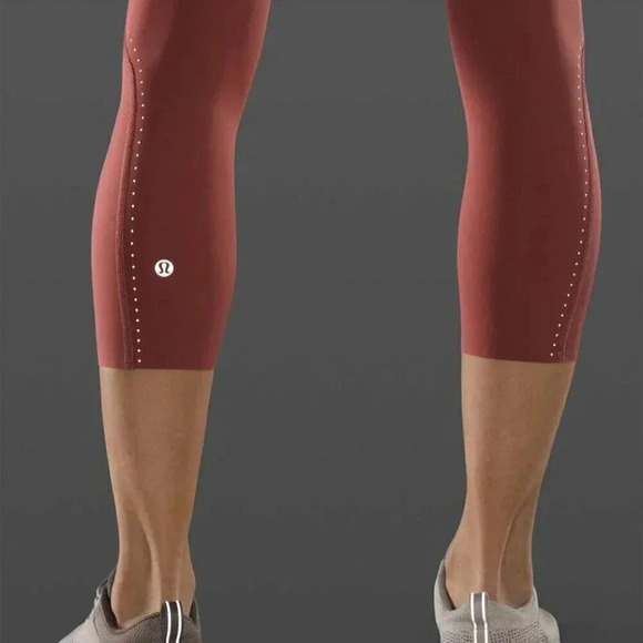 Lululemon Fast and Free High Rise Crop 21" Elite Cherry Tint | 2 - Picture 10 of 11